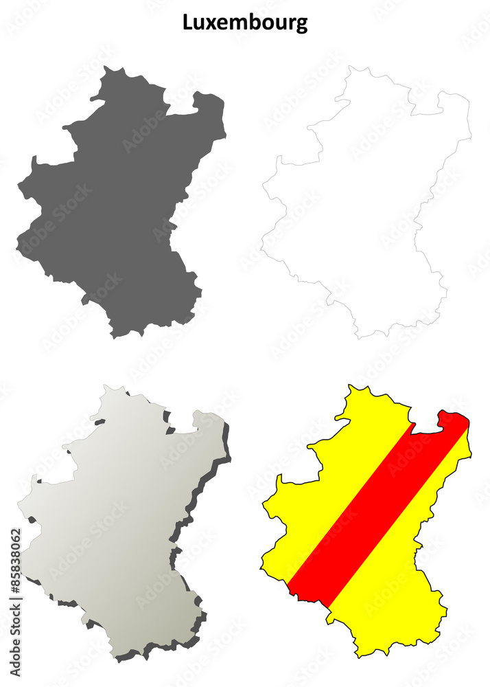 Luxembourg (Wallonia) outline map set - Walloon version Luxembourg (Wallonia) outline map set - Walloon version