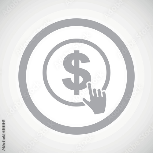 Grey dollar click sign icon