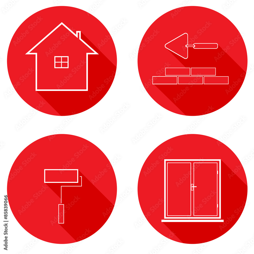 Flat icons line housing construction. Vector illustration. Flat icons line housing construction. Vector illustration.