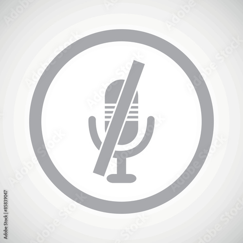 Grey muted microphone sign icon