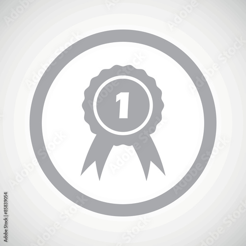 Grey 1st place sign icon