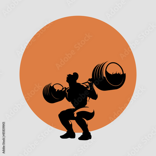 powerlifting squat with a barbell