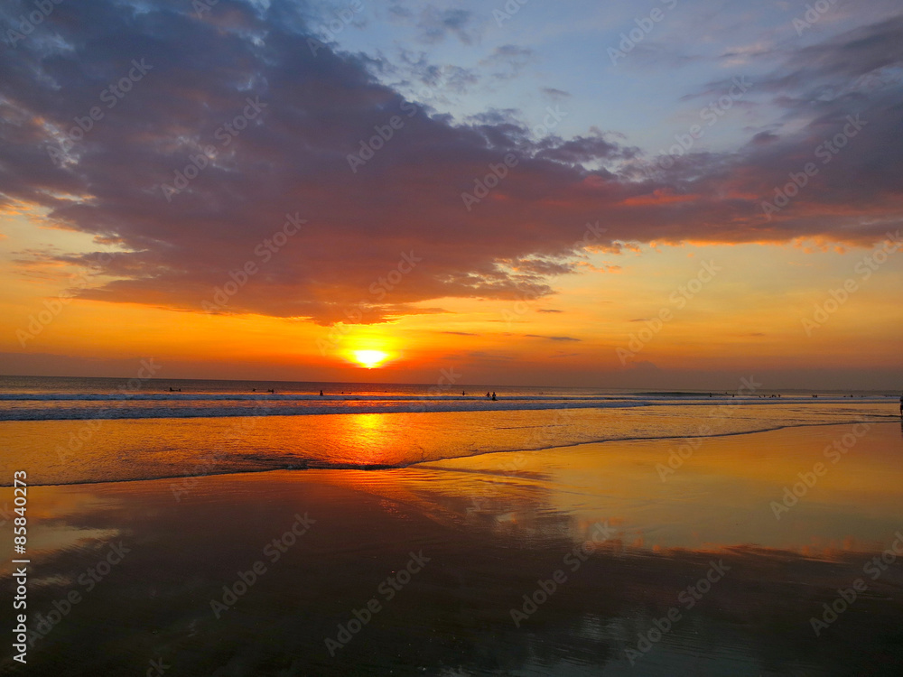 Kuta beach beautiful sunset, Bali, Indonesia