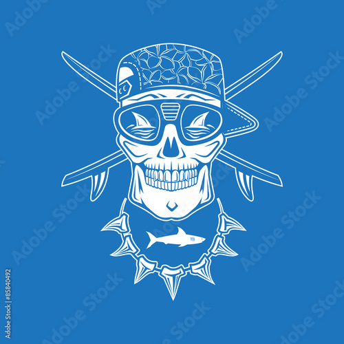 Surfing skull