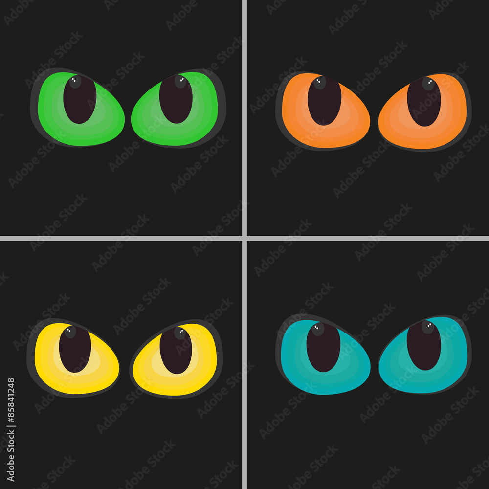 Glowing in the dark spooky eyes vector Glowing in the dark spooky eyes vector