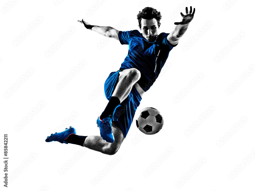 Naklejka premium italian soccer player man silhouette