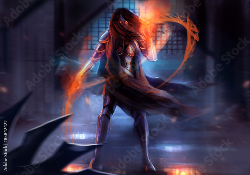 Fantasy warrior witch woman...