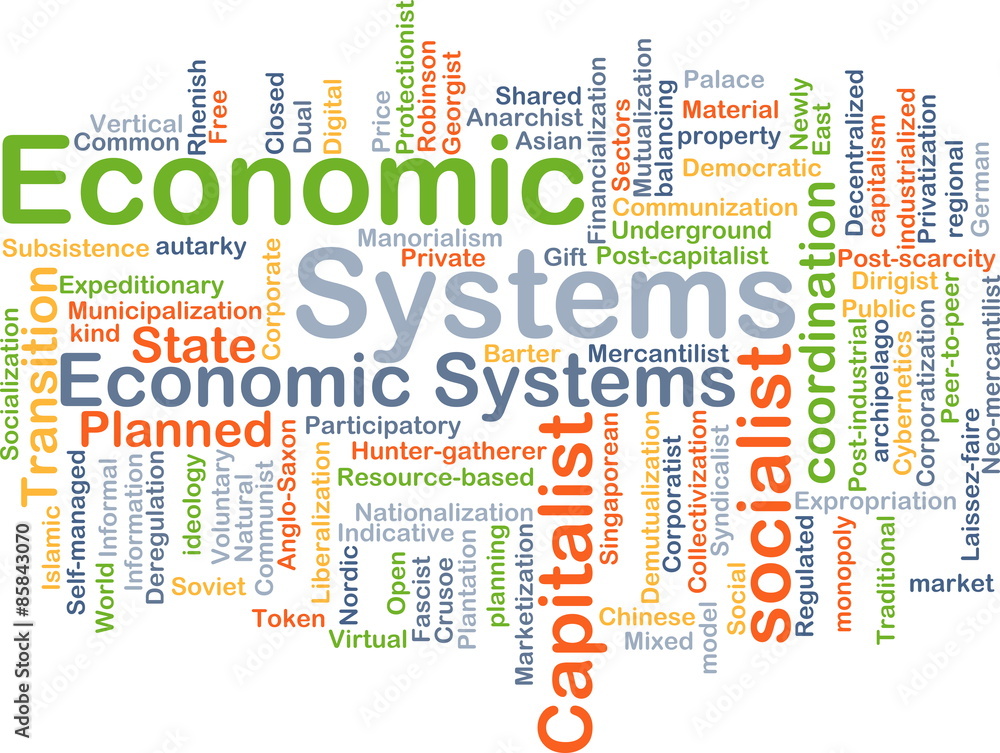 Economic systems background concept