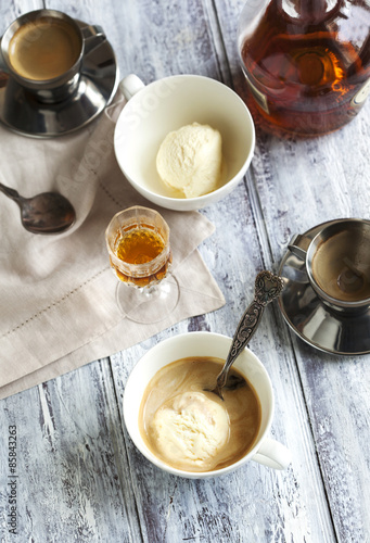 Coffee Ice Cream with cognac.