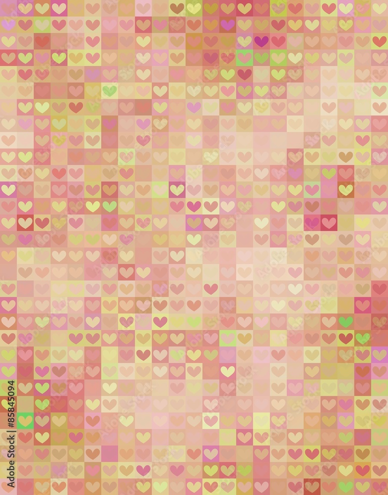 Beautiful heart shape pattern in pink spectrum