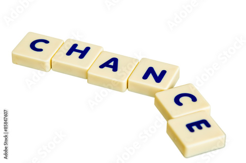 Financial concept,scrabble ,chance text