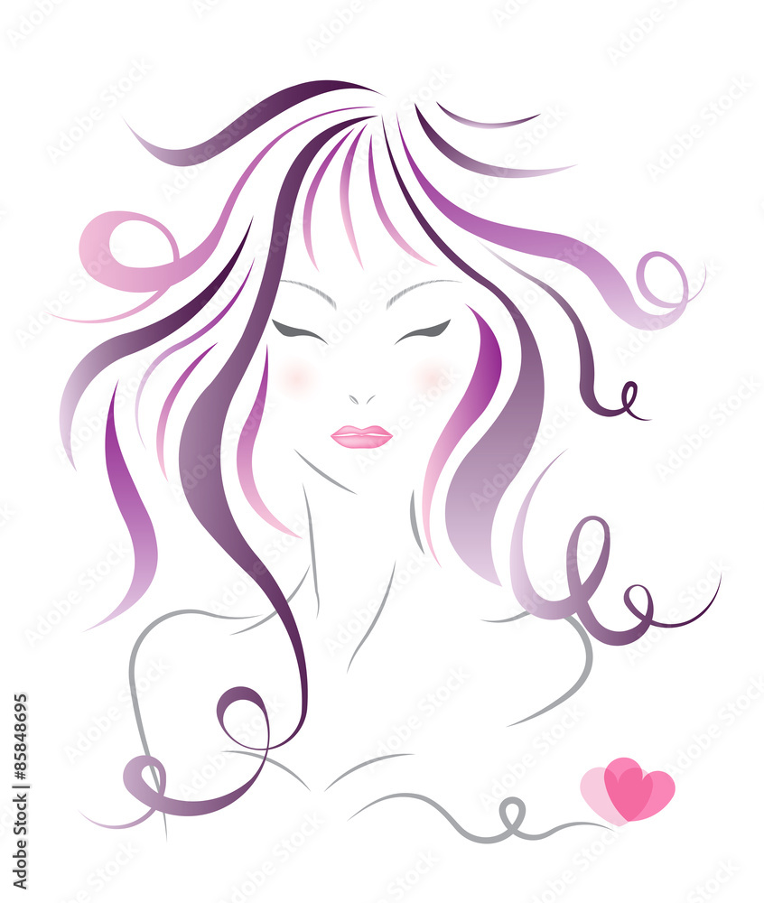 vector women hairstyles on white background vector women hairstyles on white background