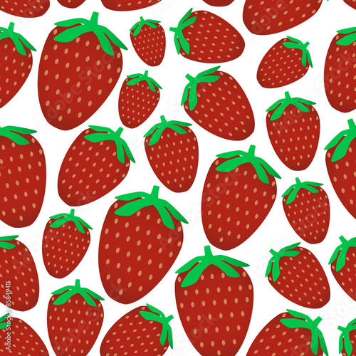 colorful red strawberries fruits seamless pattern eps10