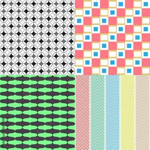 four abstract retro seamless simple patterns eps10