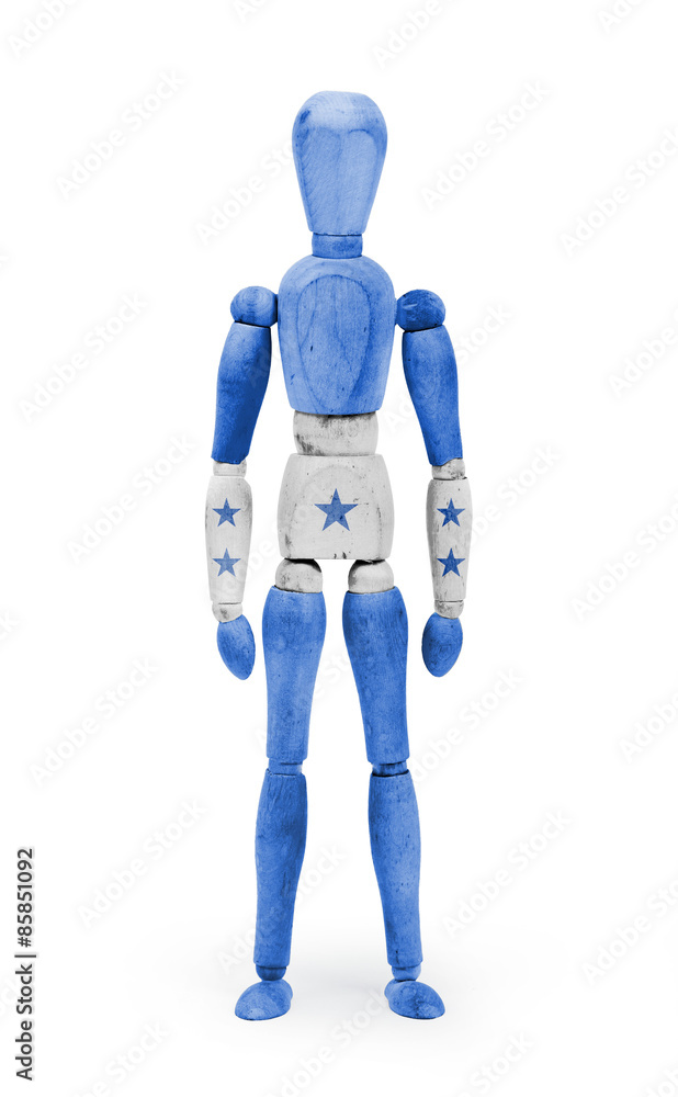 Wood figure mannequin with flag bodypaint - Honduras