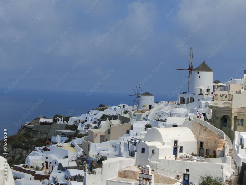 Fototapeta premium View to the sea from Oia village of Santorini island in Greece
