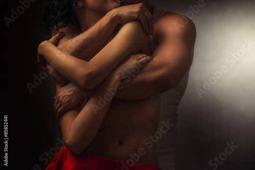 a pair of lovers in embrace photo