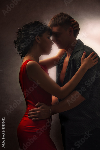 a pair of lovers in embrace