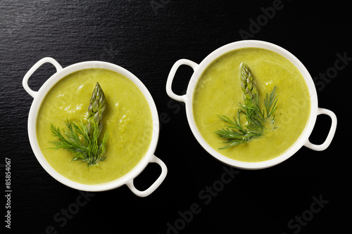 Delicious soup with asparagus.