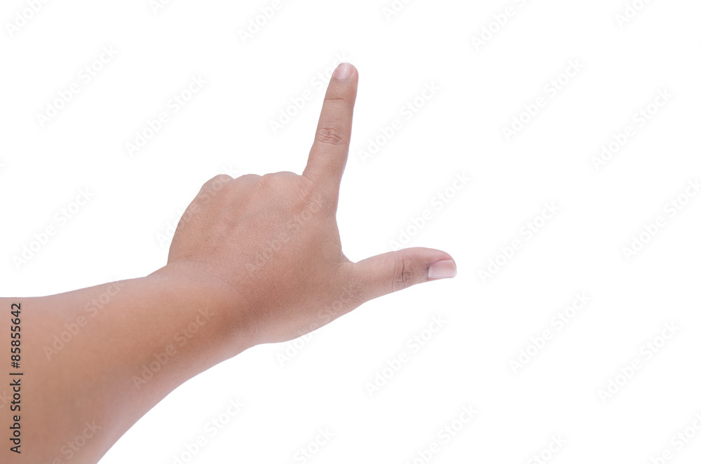 man hand sign isolated on white background man hand sign isolated on white background