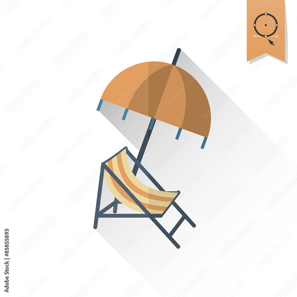 Summer and Beach Simple Flat Icon Summer and Beach Simple Flat Icon