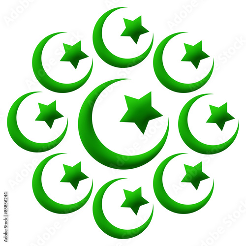Canvas Print Islam Symbols Circular Green