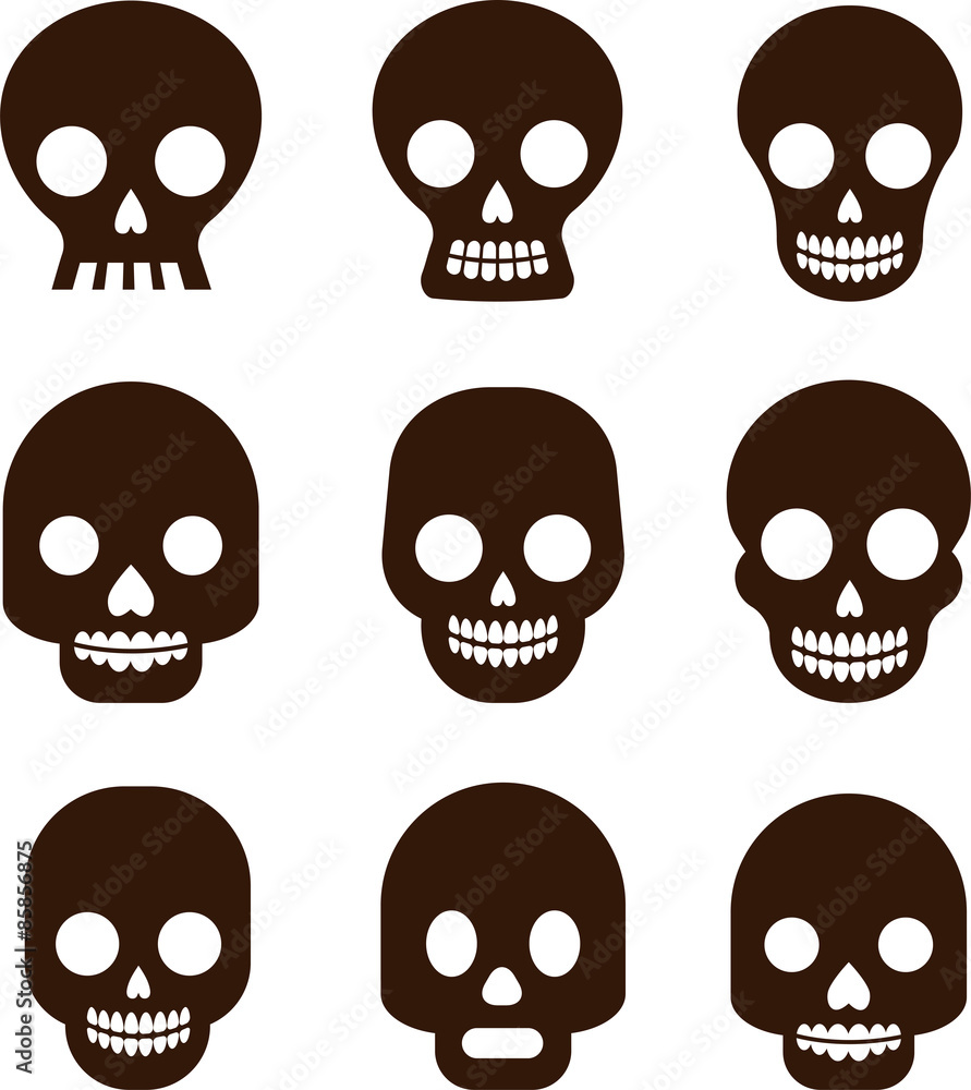 skull set, Mexican day of the dead skull set, Mexican day of the dead