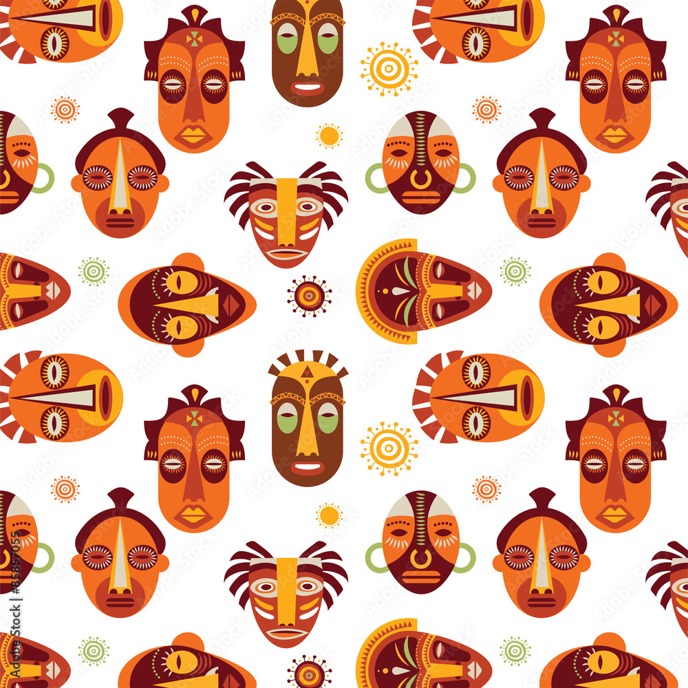 African masks pattern African masks pattern