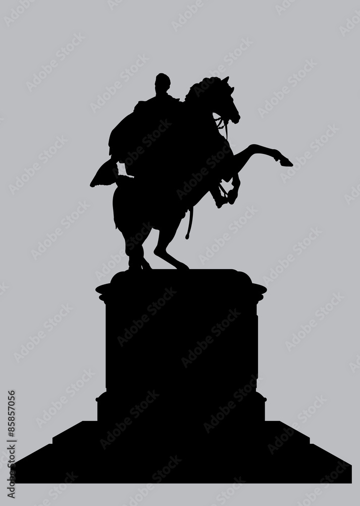 Ταπετσαρία Silhouette Equestrian Statue of Bolivar in Caracas Venezuela