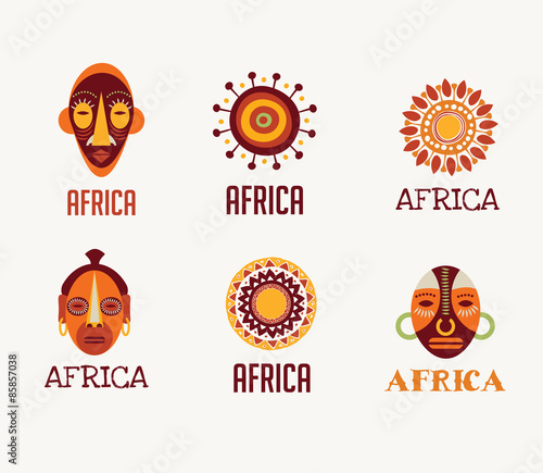 Africa, Safari icons and element set