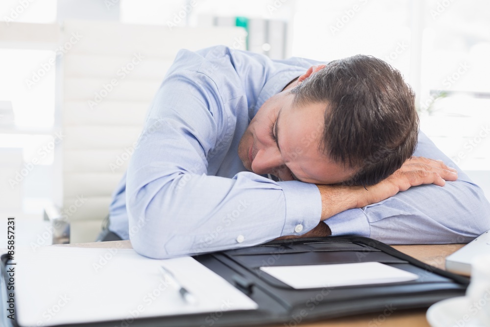 Sleeping businessman in his office Sleeping businessman in his office