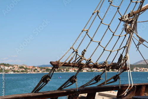 Sails / Sails of a pirate ship on a background of blue sky.