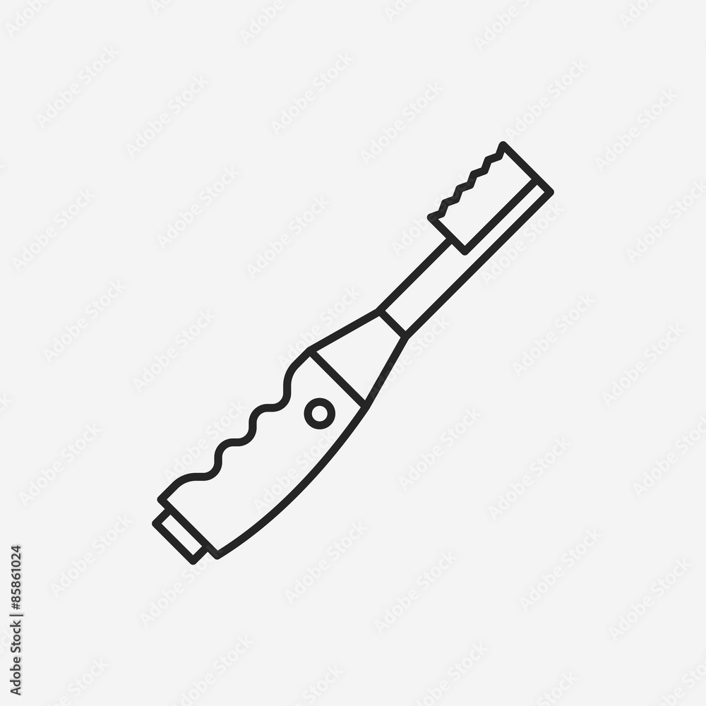 Fototapeta premium tooth brush line icon