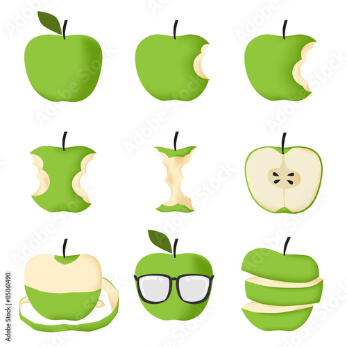 Set of Green apple