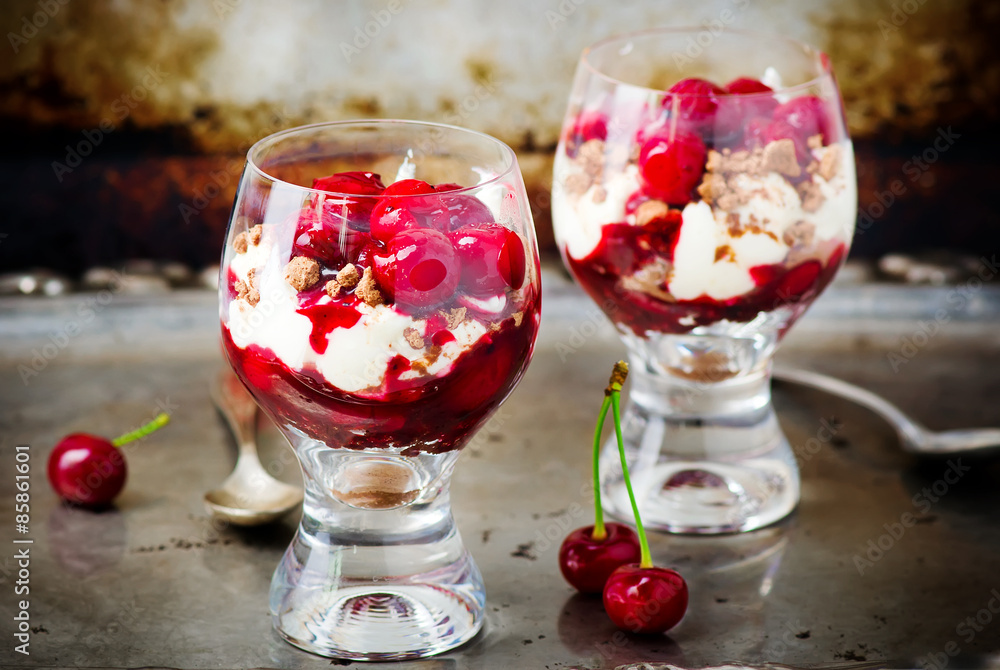 dessert with cherry dessert with cherry