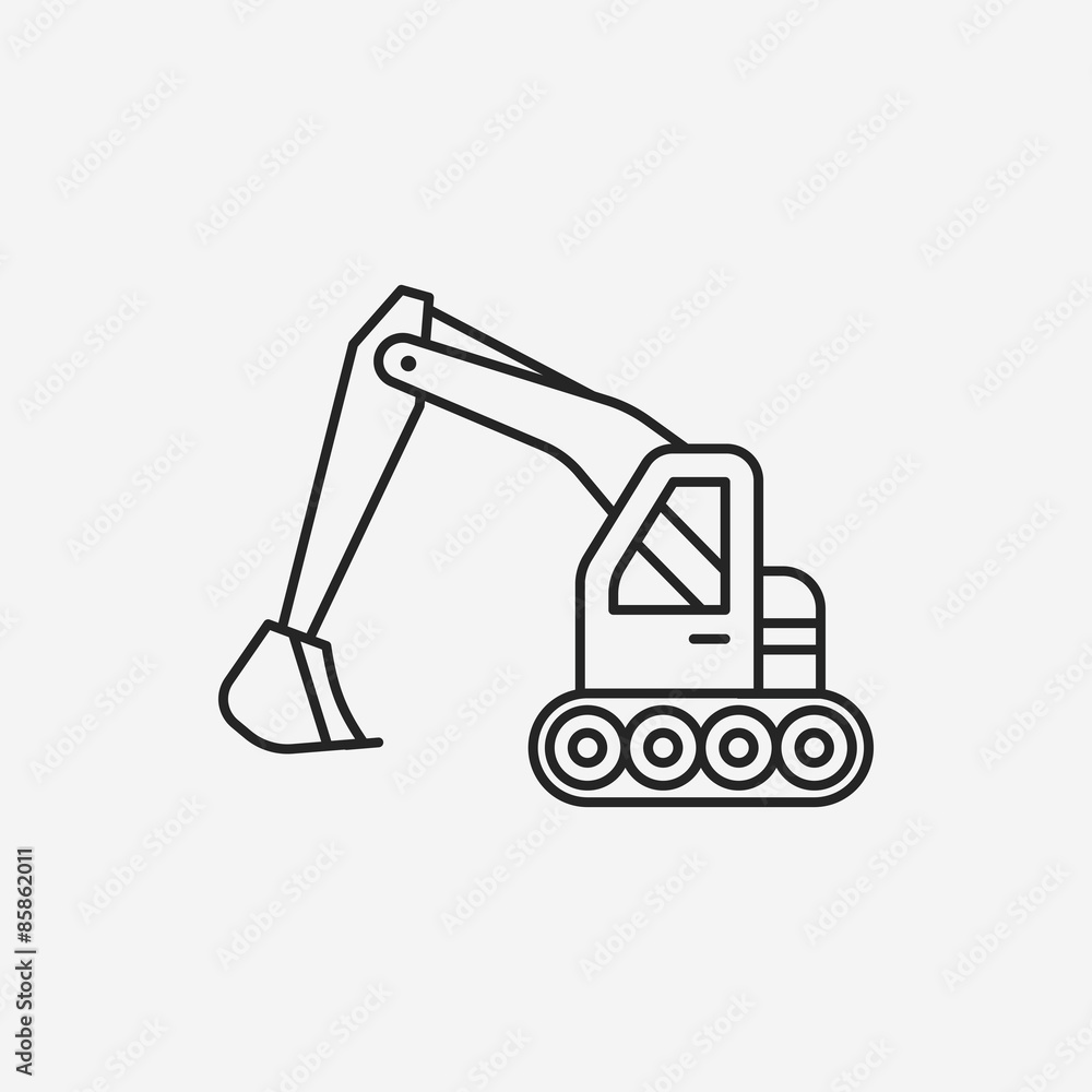 Naklejka premium truck line icon