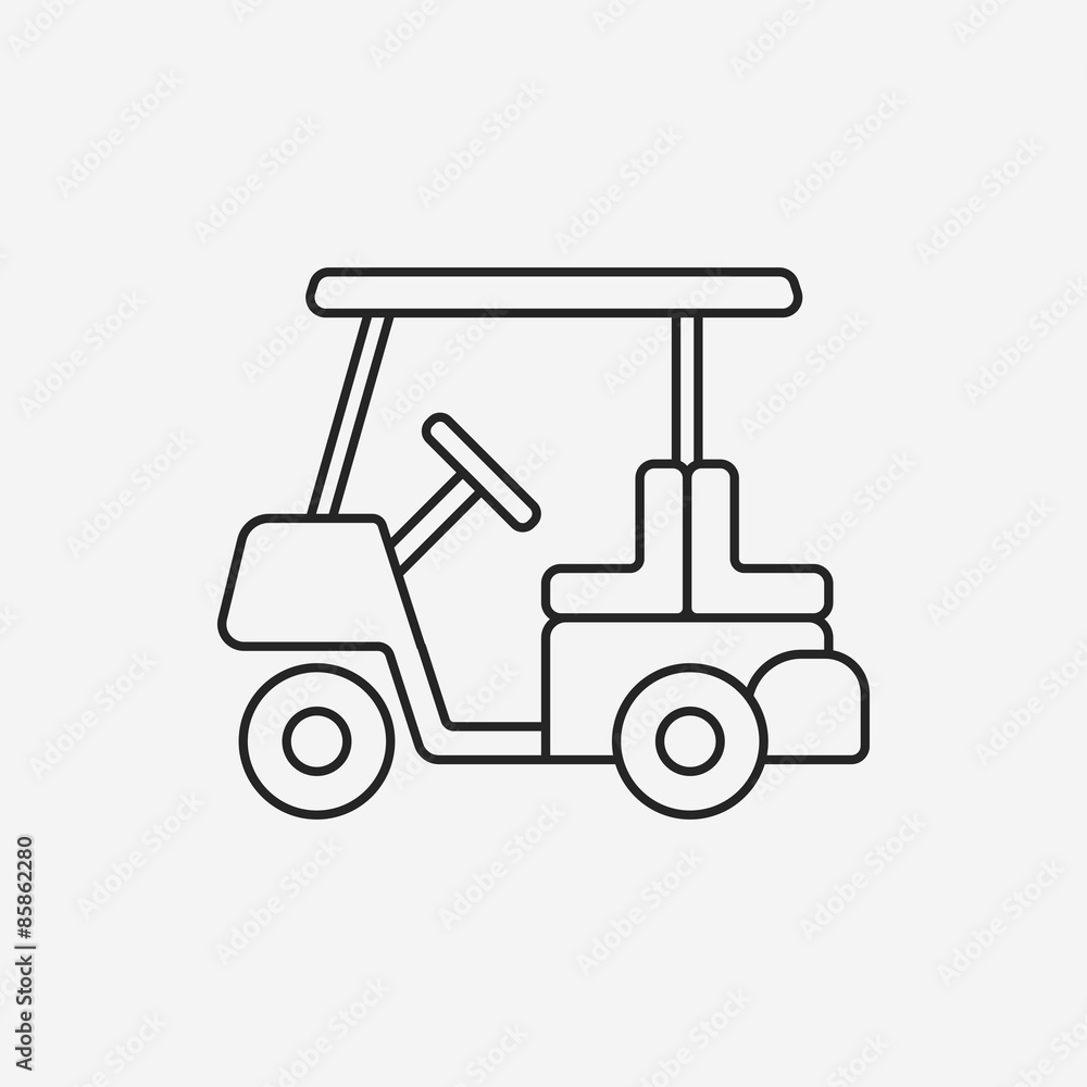 golf cart line icon