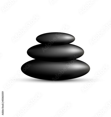 Stack of spa stones isolated on white background