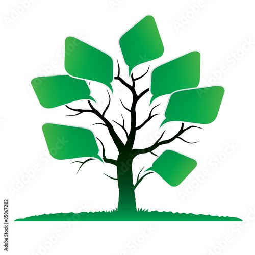 Illustration of Tree and Bubbles.