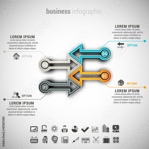 Business infographic made of arrows.