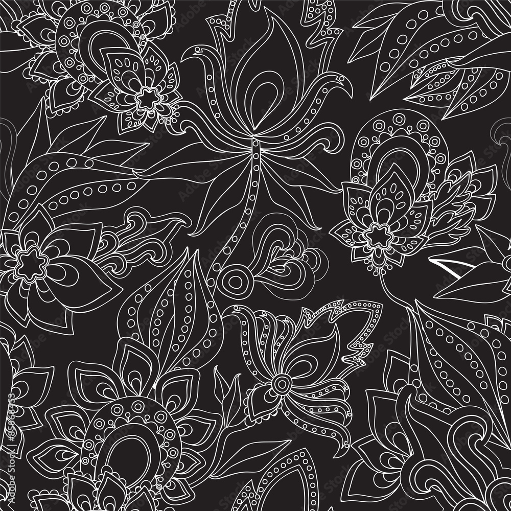 Fototapeta premium seamless paisley pattern.russian floral design. vector illustrat