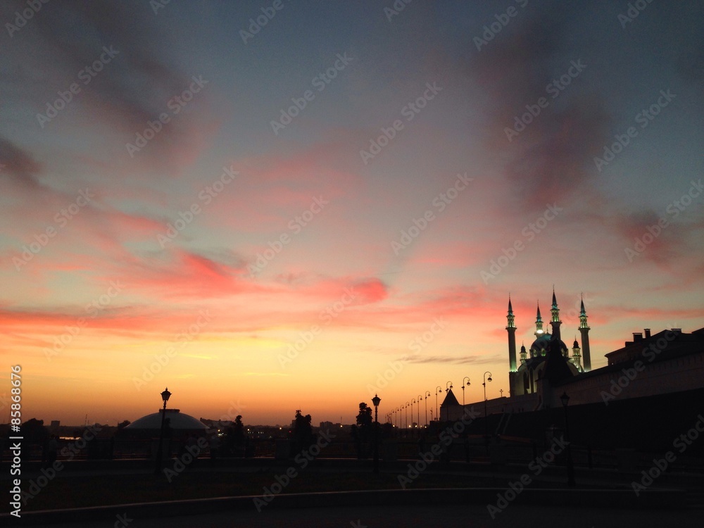 sunset in Kazan, Russia