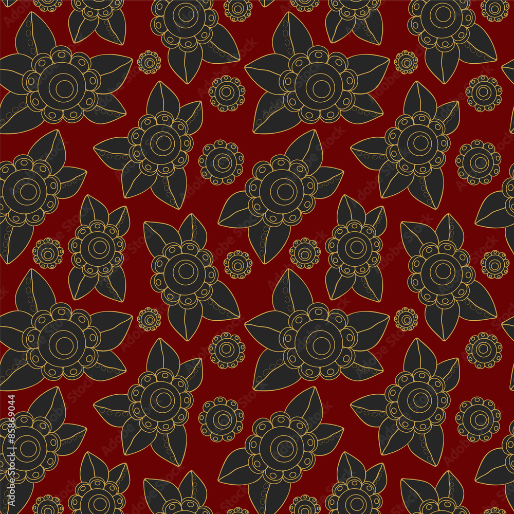 vector seamless russian flower pattern. slavs design