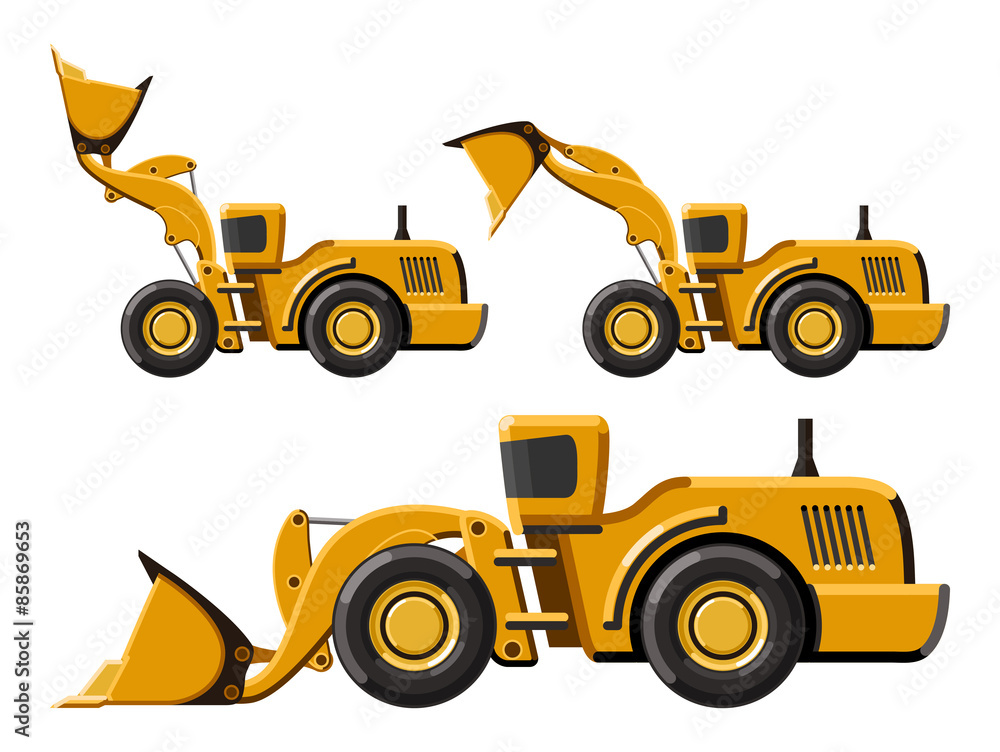 Fototapeta premium Wheel loader set