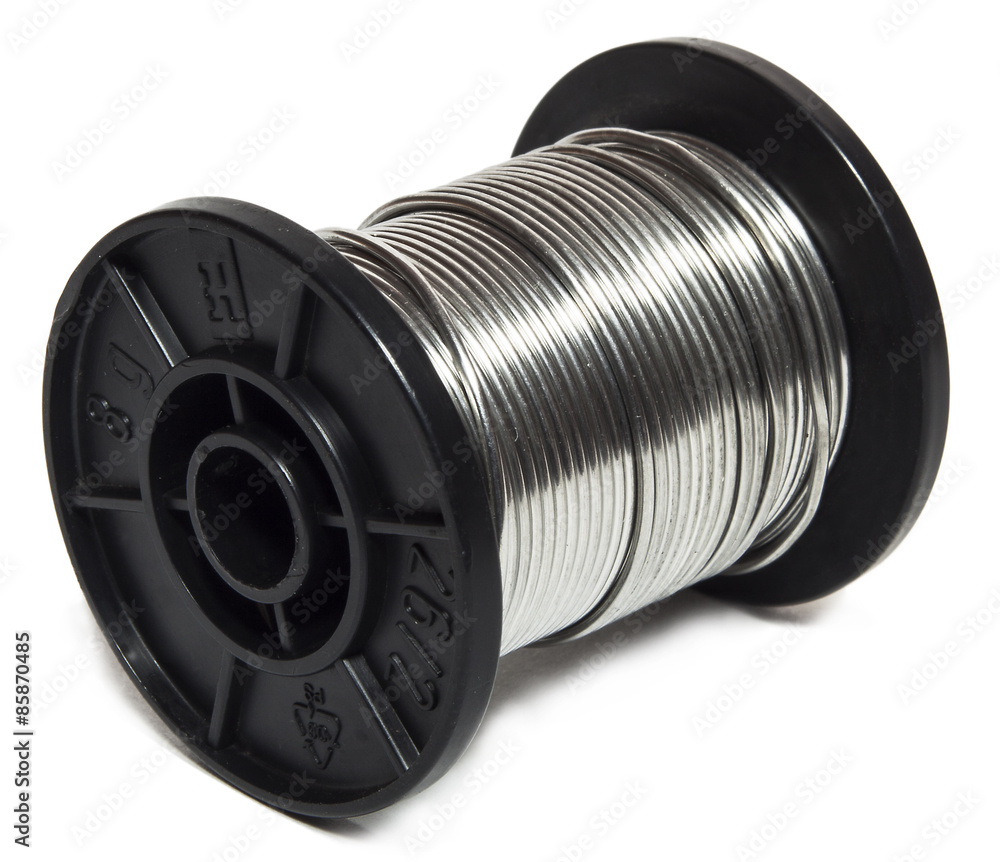 Tin spool on white background. Tin spool on white background.