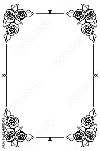 Black and white frame with roses