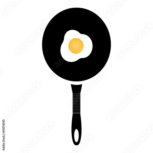 Vector illustration of a frying pan with fried eggs