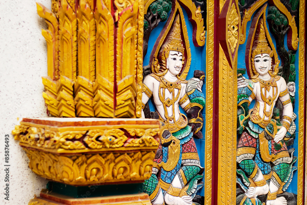 Thai pattern door of Temple in Phuket Thailand