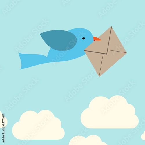 Bird carrying envelope