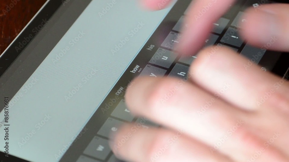 Typing on an Electronic Tablet Typing on an Electronic Tablet